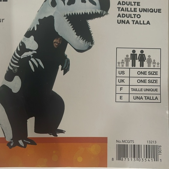 Giant Skeleton T-Rex Inflatable Adult Costume! New! - Picture 4 of 6